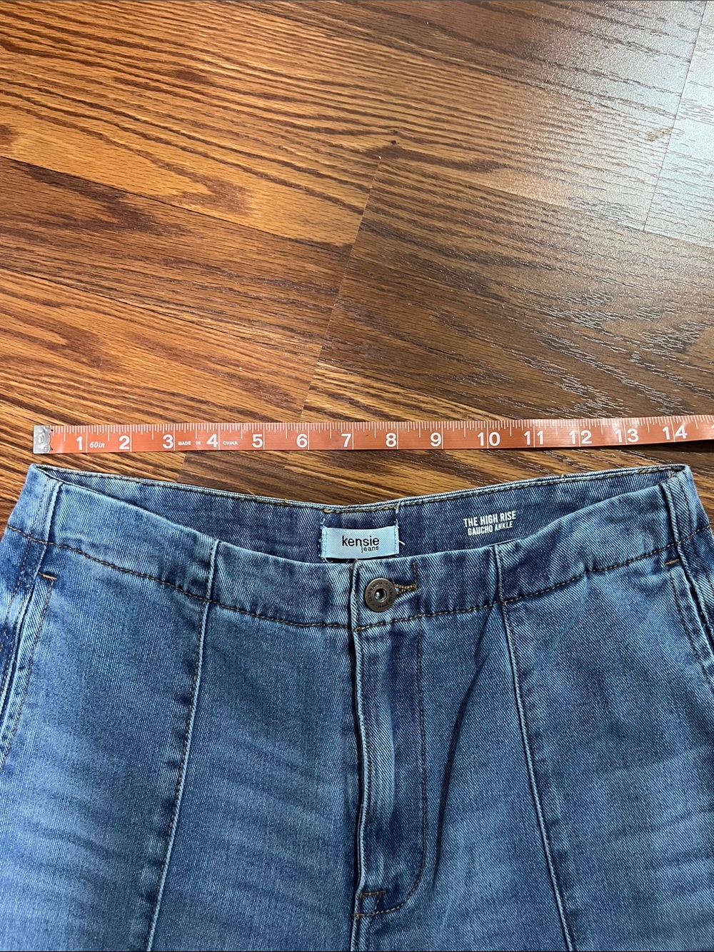 Kensie Wide-Leg Paneled Blue Denim Jeans size 6 - Picture 3 of 8